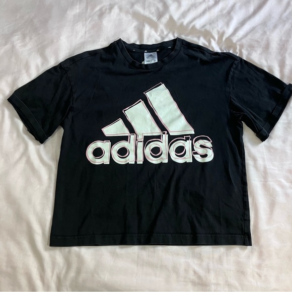 Adidas Black Crop Tee - Picture 1 of 7